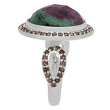 QVC Sterling Silver 7.50 Cttw Ruby Zoisite Ring Size 5