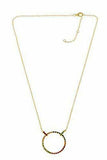 14K Gold On Ruby, Tsavorite & Multi Sapphire Circle 18" Necklace