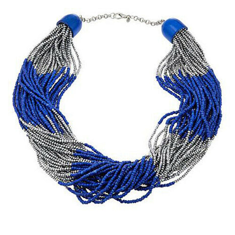 HSN Rara Avis by Iris Apfel Colored & Metal Color Bead Multi Strand 29" Necklace