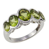 HSN Colleen Lopez Oval Peridot 14K Over Sterling Silver 5 Stone Ring Size 5