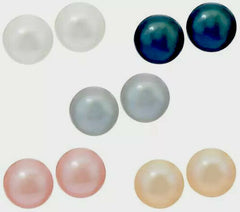 8 MM Honora Cultured Pearl Set of 5 Boxed Hypo Allergic Stud Earrings QVC