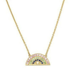 HSN Rarities Brodie .65ct "Rainbow" Gemstone Yellow Vermeil 16" Necklace