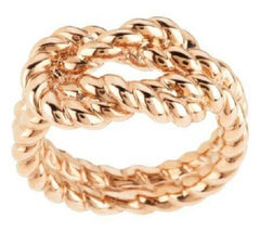 QVC Bronzo Italia Rope Textured Knot Design Ring Size 5
