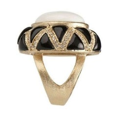 QVC Rivka Friedman Bold Gemstone Simulated Diamond Accents Ring Size 9