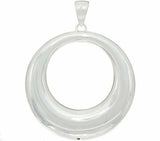 Made In Italy Ultra Fine Silver 2" Polished Open Circle Pendant QVC