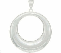 Made In Italy Ultra Fine Silver 2" Polished Open Circle Pendant QVC