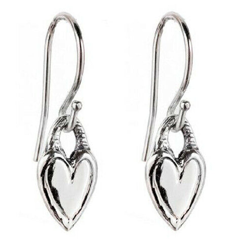 QVC Hagit Sterling Silver Petite Heart Dangle Earrings