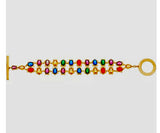 Heritage Simulated Rainbow LGBT Pride Gemstone 2 Row Bracelet QVC