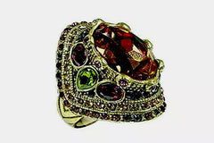 Heidi Daus "Shirli Stunning Statement Multi Gemstone Ring Size 5