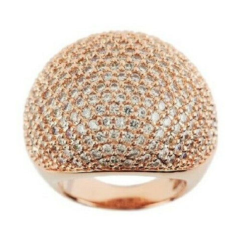 QVC Bronzo Italia by Clear Crystal Bold Dome Ring Size 8