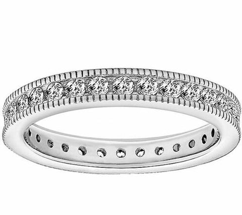 1.10 cttw Diamond Stimulant 14K Gold On Sterling Eternity Band Ring 8 QVC