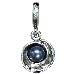QVC Hagit Sterling Peacock Cultured Pearl Flower Charm