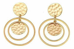 KJL by Kenneth Jay Lane Moroccan Magic Coin Hoop Goldtone Pierce Dangle Earrings