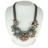 QVC Joan Rivers Jeweled Bouquet Gray Multi Statement 18" Necklace