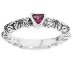 Dweck Diamonds Sterling Silver Gemstone Florette Stack Ring Size 6