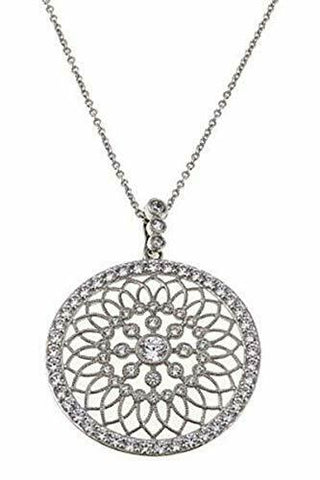 Leslie Greene 3.91ctw Cubic Zirconia Floral 24" Necklace in Sterling Silver