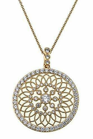 Leslie Greene 14K Yellow Gold Over Cubic Zirconia"Le Cirque" Medallion Necklace - Yellow Gold