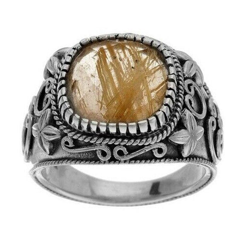 QVC Artisan Crafted Sterling Silver 5.00 ct Rutilated Quartz Ring Size 5