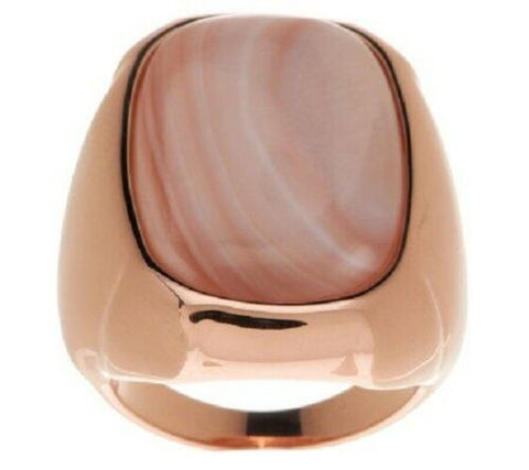 QVC VicenzaSilver Sterling Bold Mother-of-Pearl Doublet Ring Size 6