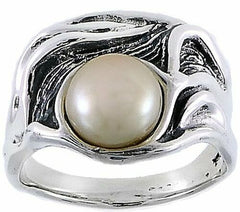 QVC Hagit Sterling Silver Cultured Champagne Freshwater Pearl Ring SZ-9