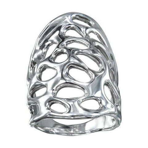 QVC Hagit Sterling Silver Openwork Ring Size 7
