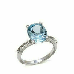 HSN 4.08 Ctw Oval & Round Topaz & Cubic Zirconia Ring Size 6