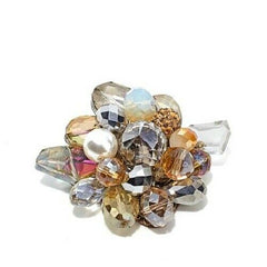 HSN AliKhan Collectables Simulated Pearl & Bead Cluster Brooch