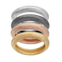 Vicenza Silver Sterling Set of Four Satin Finish Stack Rings Size 6