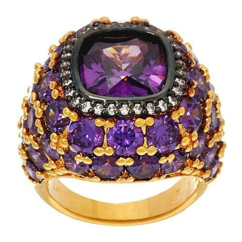QVC The Elizabeth Taylor 12 ct Simulated Amethyst Ring Size 5