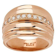 QVC Bronzo Italia by Bold Polished Multi-row Clear Crystal Ring Size 7