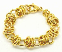 QVC 18K Gold Over Bold Polished Status Link Bracelet 6-3/4" By Bronzo Italia
