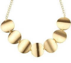 QVC Kenneth Jay Lane Profile Disc 25" Goldtone Necklace