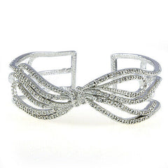 HSN Round Cubic Zirconia Infinity Knot Cuff Average Bracelet