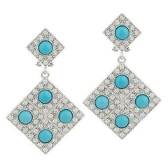 QVC Luxe Rachel Zoe Pave' Crystals & Cabochon Drop Earrings