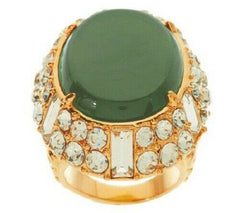 QVC Luxe Rachel Zoe Cabochon & Crystal Ornate Ring Size 6