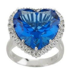 QVC Smithsonian Simulated Blue Heart Diamond Ring Size 5