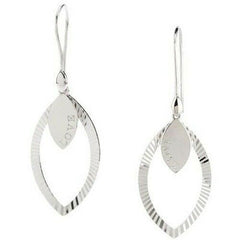 QVC Mary Margrill Sterling "Love" Petal Marquise Drop Earrings