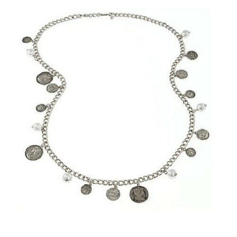 HSN Joan Boyce 38" Simulated Pearl and Coin Dangle Necklace