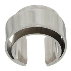 QVC Soko Silvertone Double Band Ribbon Ring Size 5