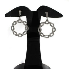 QVC Nolan Miller's Woven Sparkle Clear Crystals Hoop Earrings