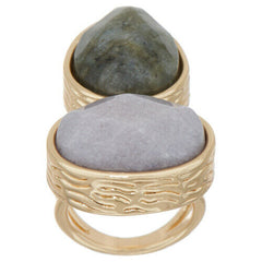 QVC Samantha Wills 'Here Comes the Sun' Labradorite Two Stone Ring Size 8