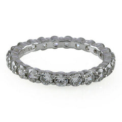 QVC Epiphany Sterling Silver Round Cubic Zirconia Eternity Band Ring Sz 5