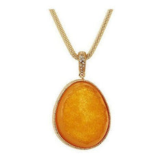 QVC Simulated Drusy Goldtone Enhancer on Fancy Pendant With Chain