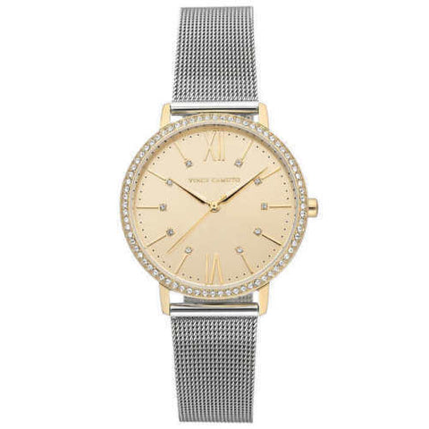 NWT Vince Camuto Women's Two Tone Mesh Watch VC/5351CHTT