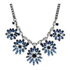 QVC Susan Graver Blue Acrylic Beads Starburst Statement 18" Necklace