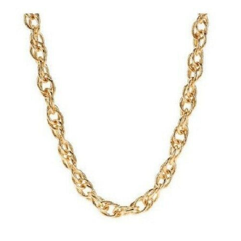 QVC VT Luxe Goldtone Textured Interlocking Chain Necklace