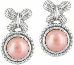 Or Paz Sterling Ladies Silver Cultured Pearl Butterfly Stud Earrings QVC