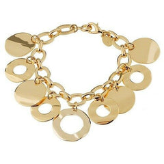 QVC Joan Rivers Bold Rings & Discs Charm 7.5" Bracelet