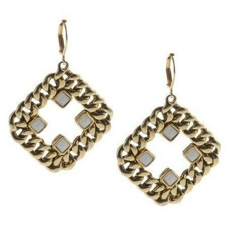 QVC Curblink Chain and Crystal Drop Earrings