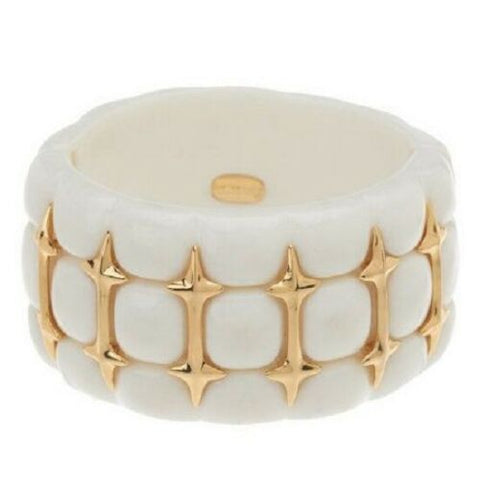 QVC Wendy Williams Quilted White Color Stretch Bangle Bracelet